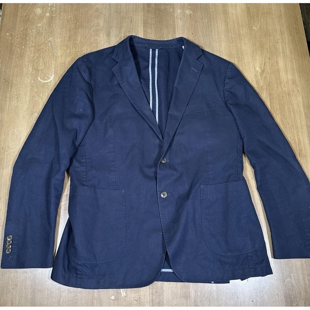 Rodd & Gunn Blazer Mens XL Navy Cotton Linen Unstructured Sport Coat Jacket - Picture 2 of 12